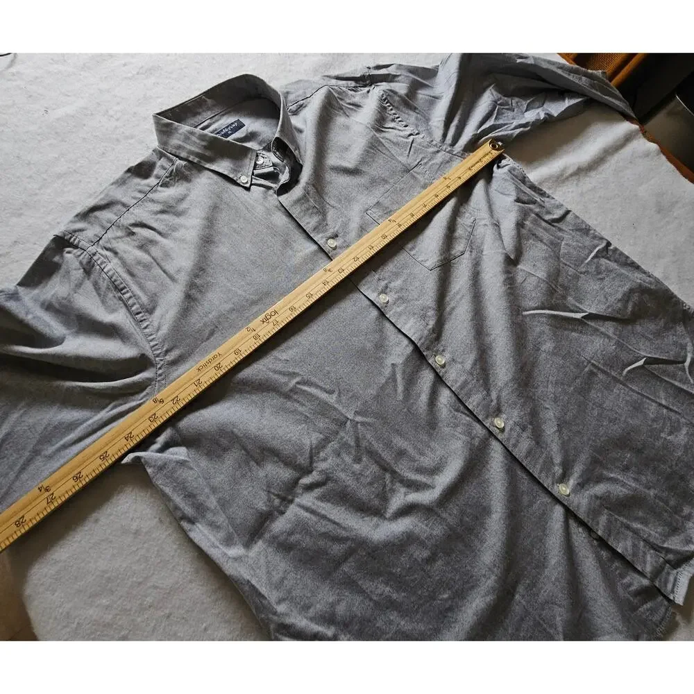 Double Pump Men's Button down Dress Shirt, Gray, Size XL